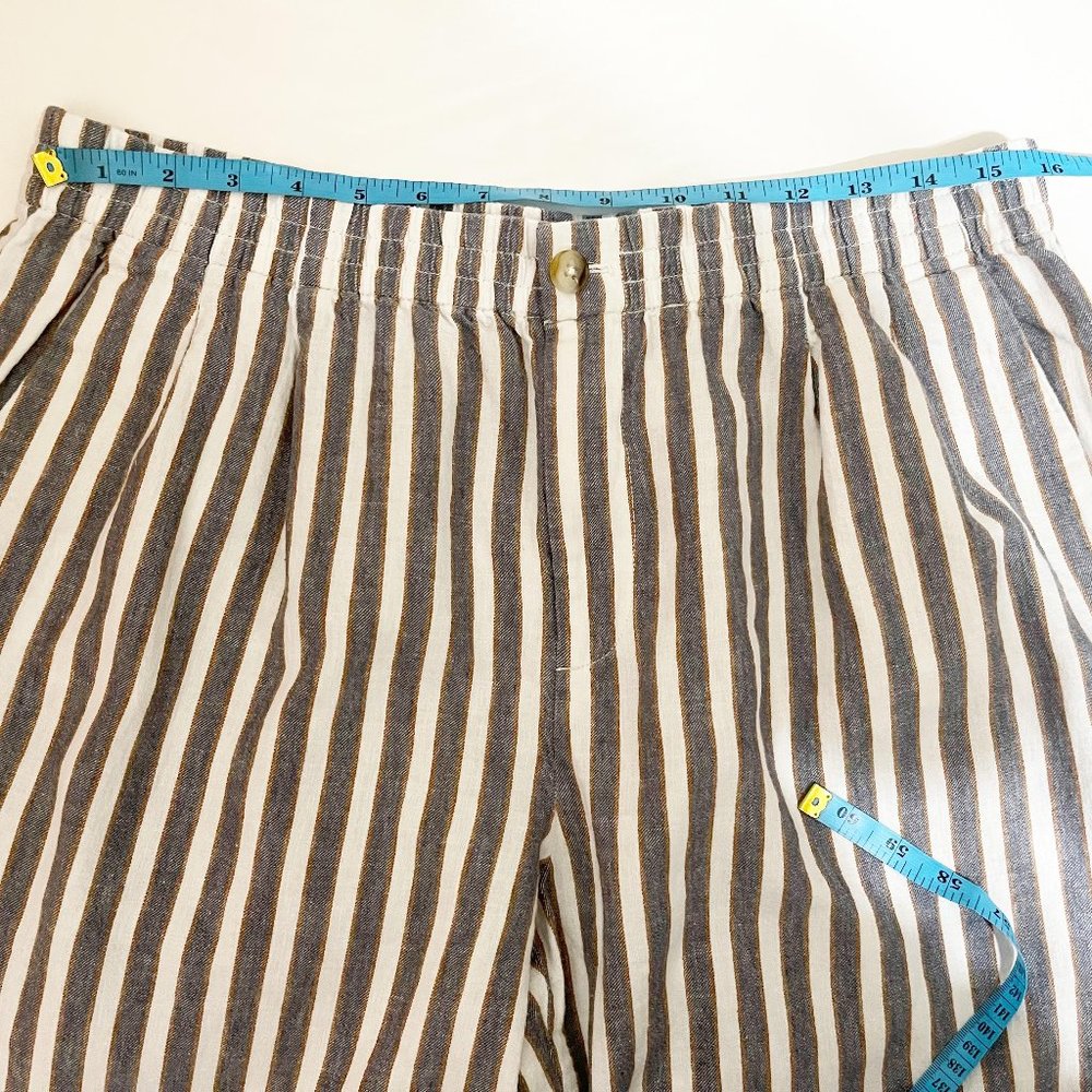 Madewell Large Striped Linen Blend Wide Leg Pants - Picture 7 of 8